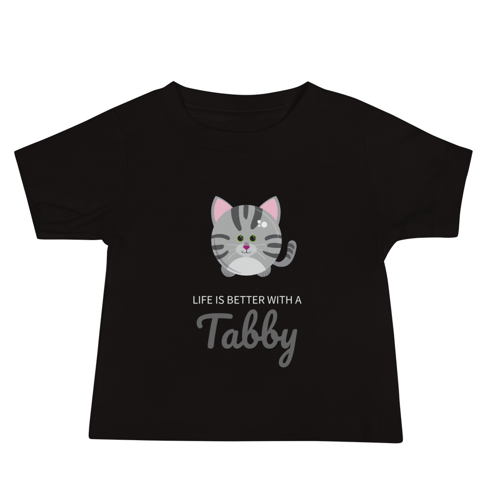 Tabby - "Life is Better with a" Tabby Cat - Baby Jersey Short Sleeve Tee - Image 3