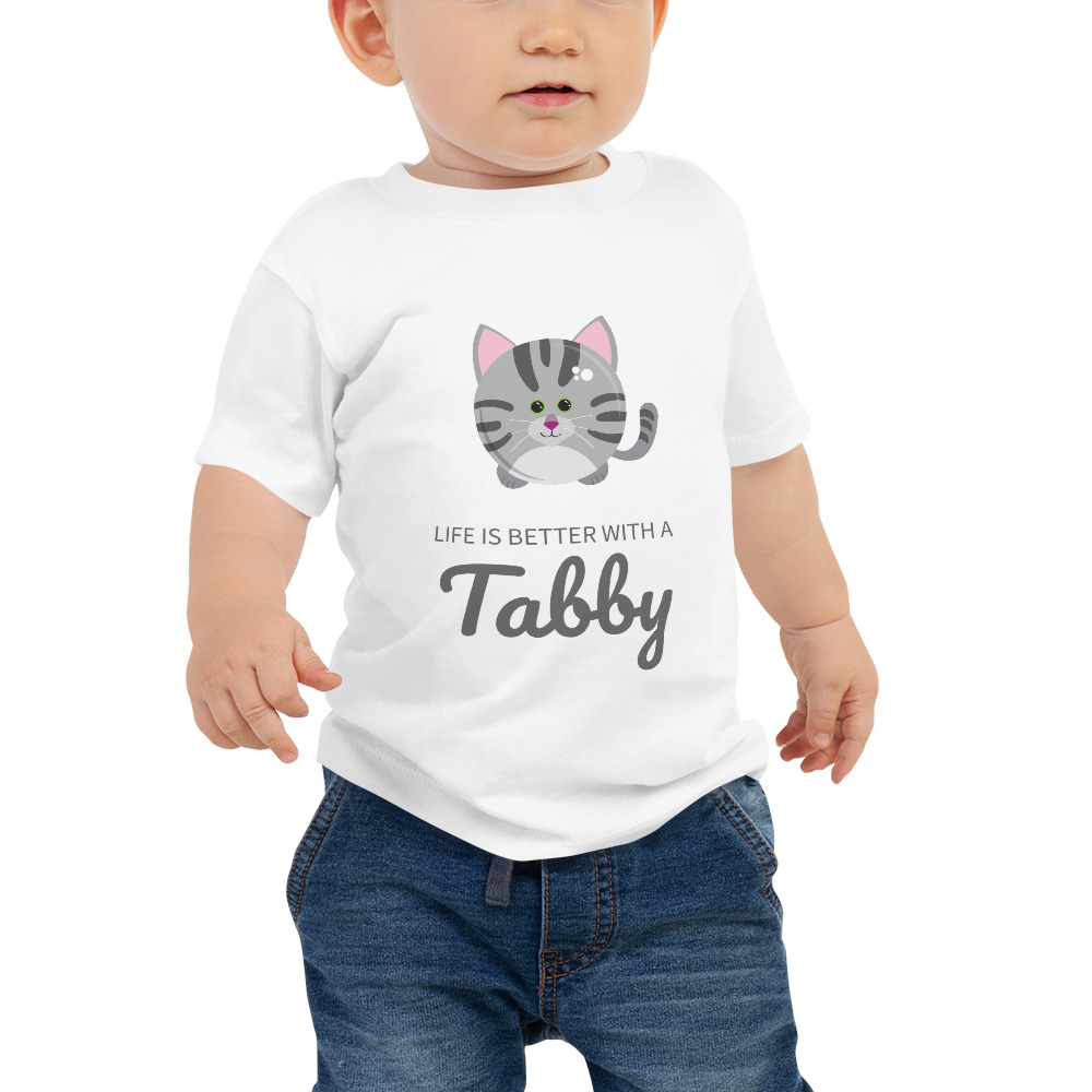 Tabby - "Life is Better with a" Tabby Cat - Baby Jersey Short Sleeve Tee - Image 2