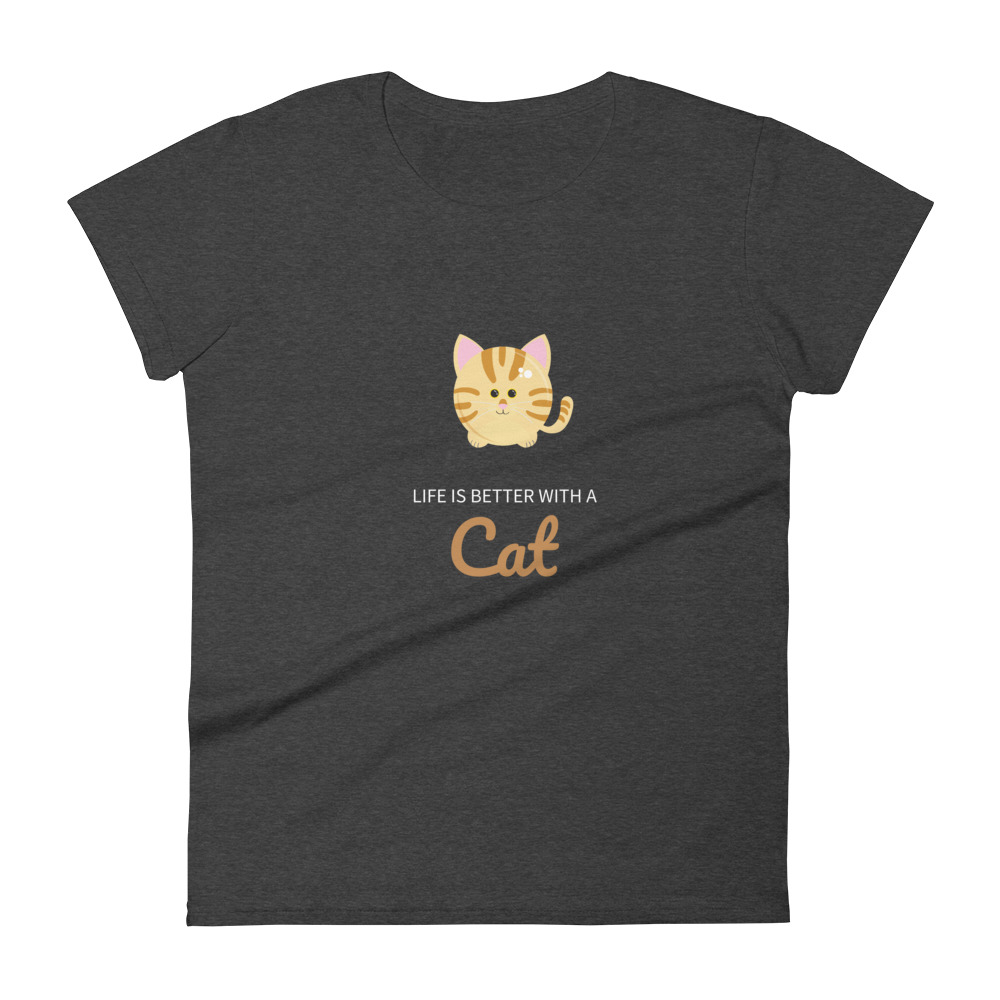 “Life is Better with a Cat” Tabby Cat – Women’s short sleeve t-shirt - Image 5